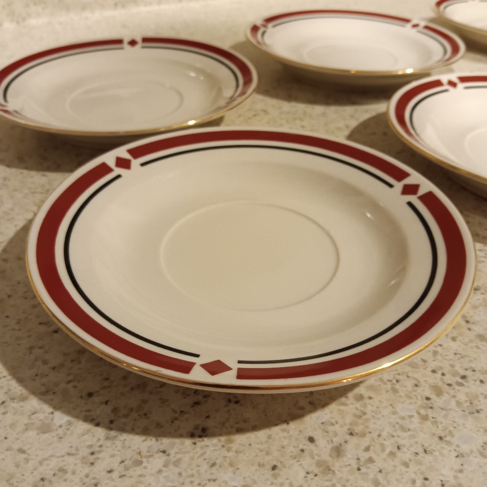 6 pieces vintage desert coffee plates